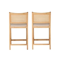Natural Cane Bauer Counter Stools, Set of 2