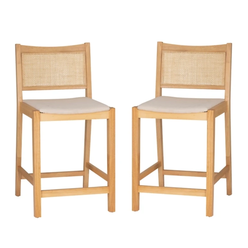 Natural Cane Bauer Counter Stools, Set of 2