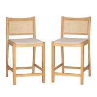 Natural Cane Bauer Counter Stools, Set of 2