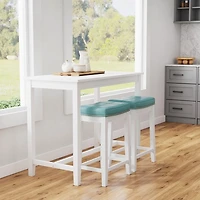 Teal Faux Leather Claridge 3-pc. Counter Set