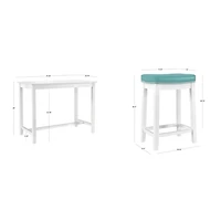 Teal Faux Leather Claridge 3-pc. Counter Set