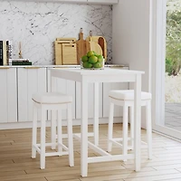 White Faux Leather Claridge 3-pc. Counter Set