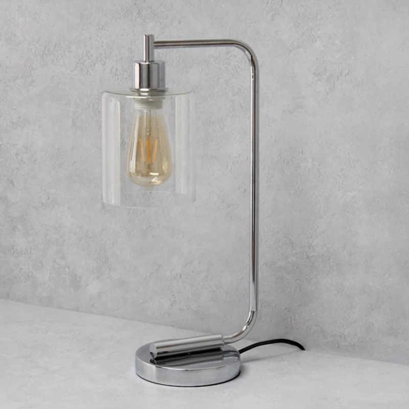 Chrome Iron Industrial Bronson Table Lamp