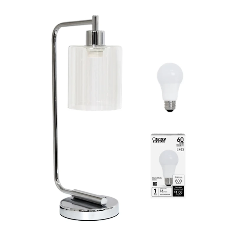 Chrome Iron Industrial Bronson Table Lamp