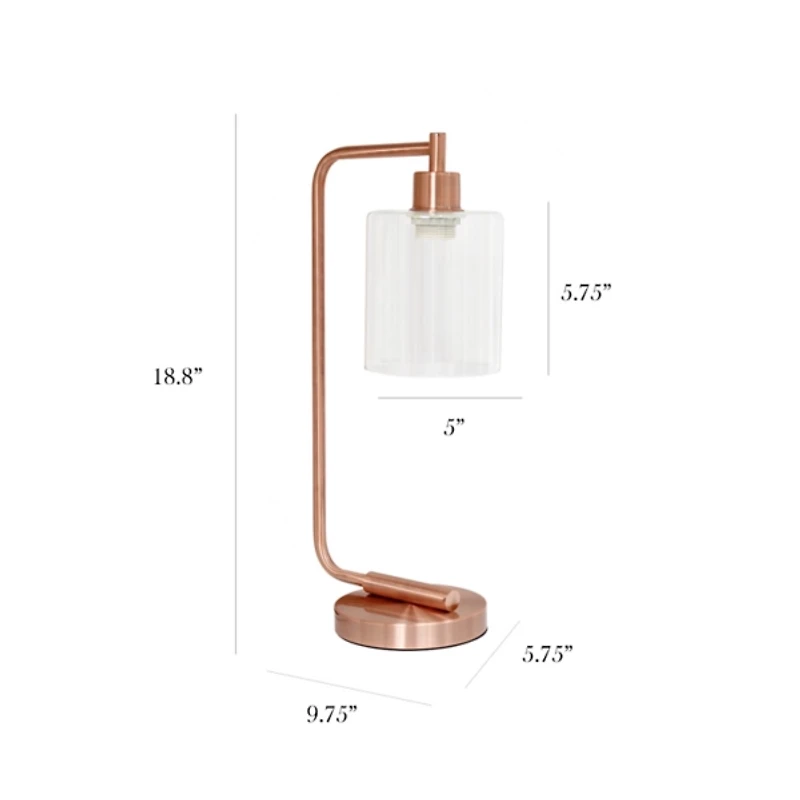 Rose Gold Iron Industrial Bronson Table Lamp