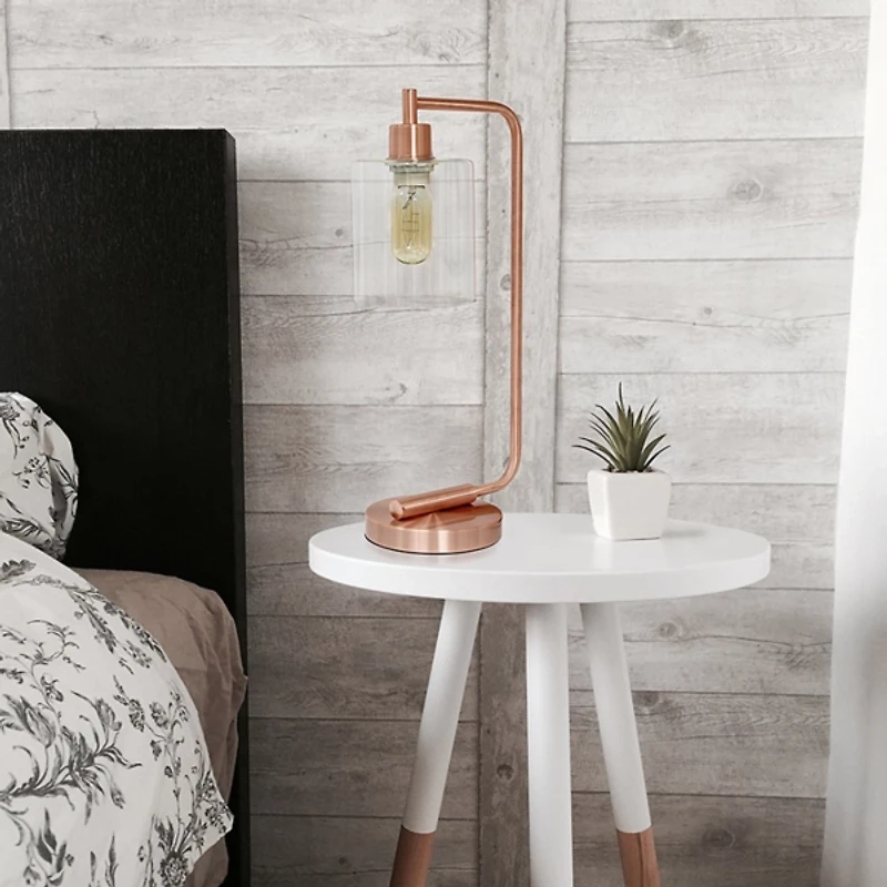 Rose Gold Iron Industrial Bronson Table Lamp