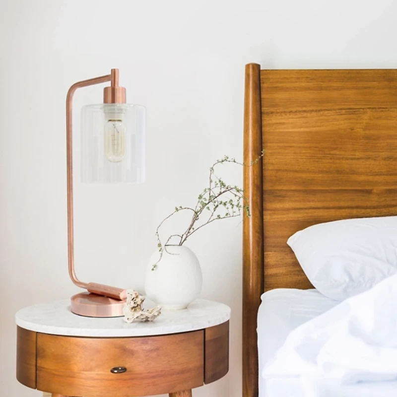 Rose Gold Iron Industrial Bronson Table Lamp