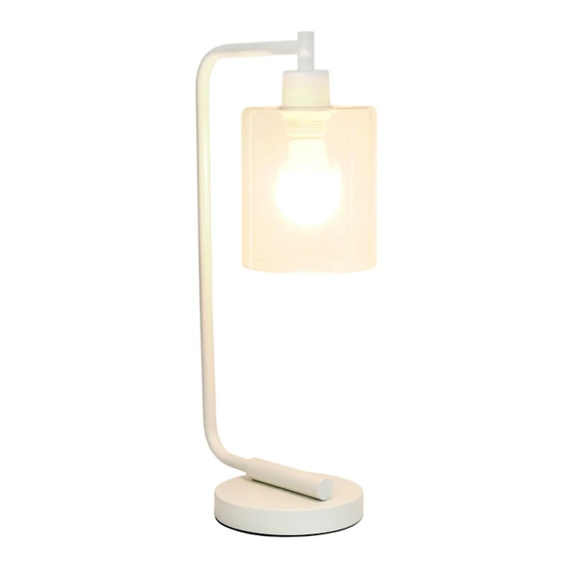 White Iron Industrial Bronson Table Lamp