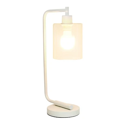 White Iron Industrial Bronson Table Lamp