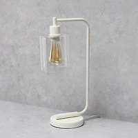 White Iron Industrial Bronson Table Lamp