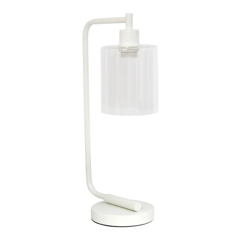White Iron Industrial Bronson Table Lamp