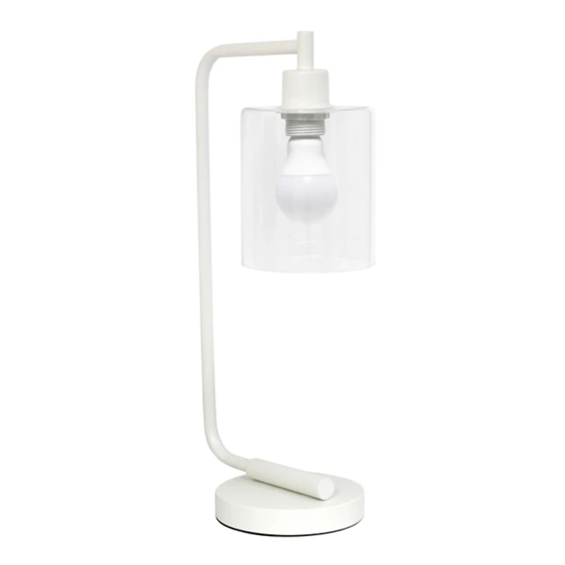 White Iron Industrial Bronson Table Lamp