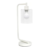 White Iron Industrial Bronson Table Lamp