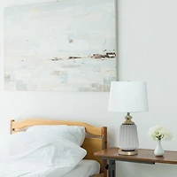 Gray Fluted Ceramic Table Lamp