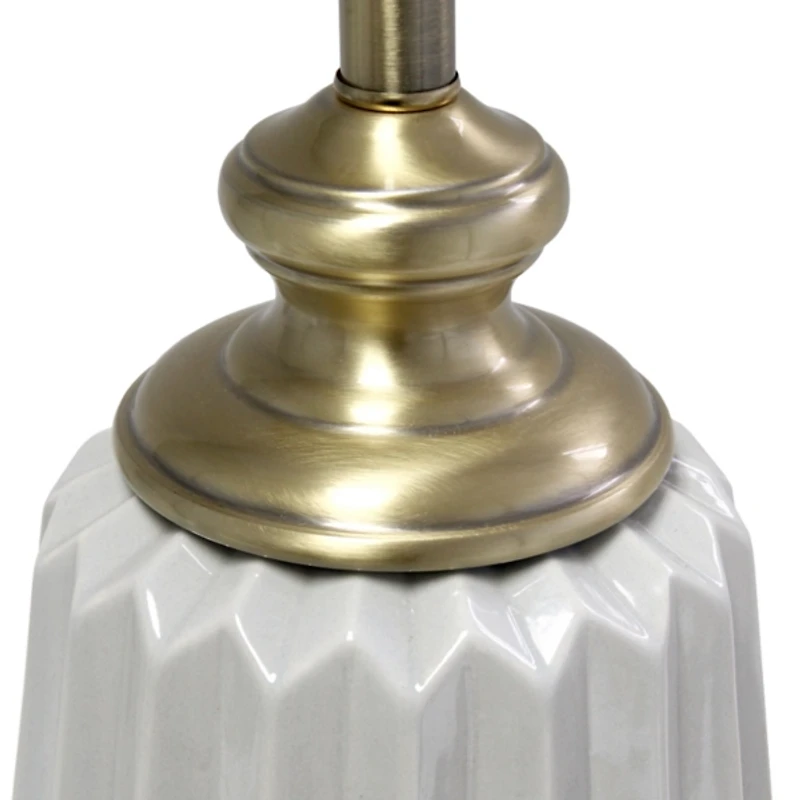 Gray Fluted Ceramic Table Lamp