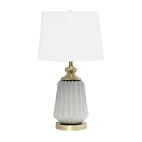 Gray Fluted Ceramic Table Lamp