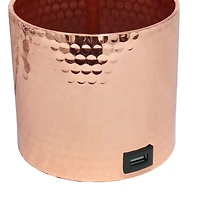 Rose Gold Metal Organizer Charging Table Lamp