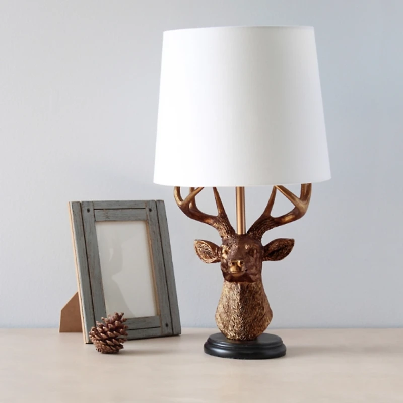 Copper Woodland Deer Table Lamp