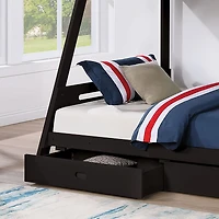 Black Wood Haulton Twin Over Full Bunk Bed