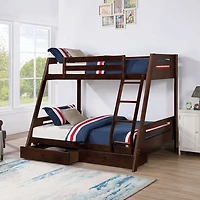 Espresso Wood Haulton Twin Over Full Bunk Bed