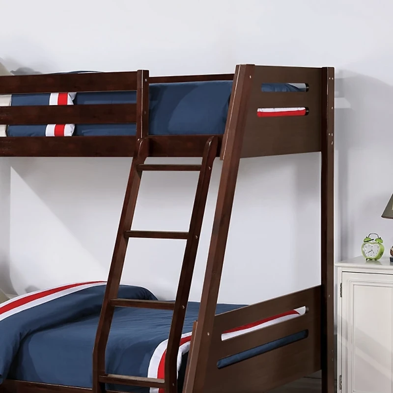 Espresso Wood Haulton Twin Over Full Bunk Bed