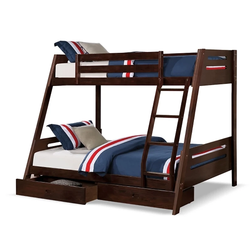 Espresso Wood Haulton Twin Over Full Bunk Bed