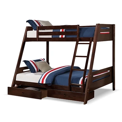 Espresso Wood Haulton Twin Over Full Bunk Bed