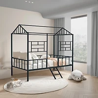 Metal House Twin Loft Bed