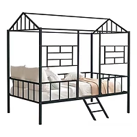Metal House Twin Loft Bed