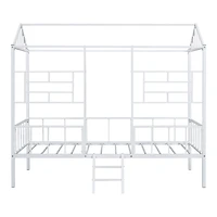 White Metal House Twin Loft Bed