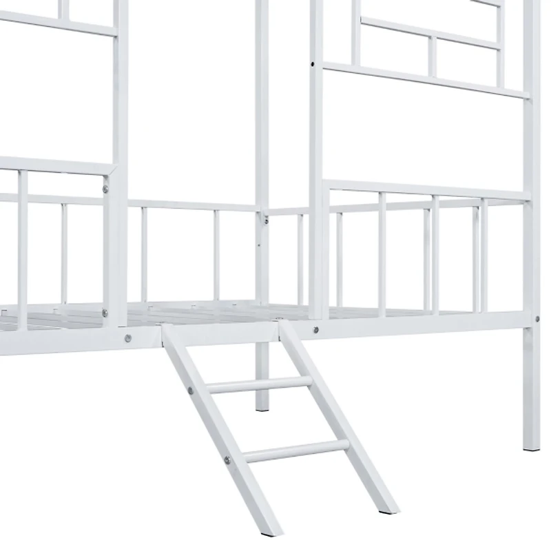 White Metal House Twin Loft Bed