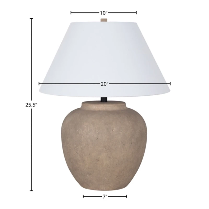 Dusty Brown Ceramic Riley Table Lamp