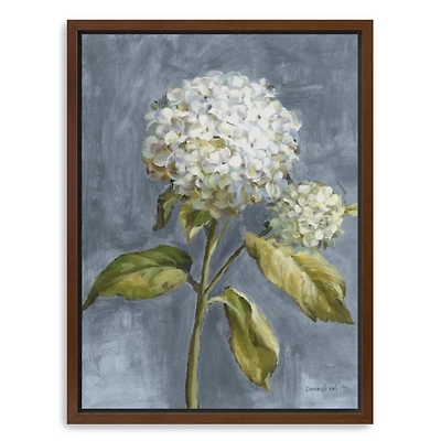 Dusty Blue Hydrangea Framed Canvas Print