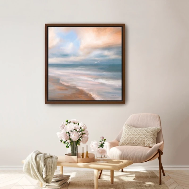 Sea Flight Framed Canvas Art Print, 30x30