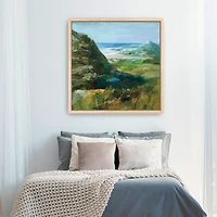 Hidden Beach Framed Canvas Art Print, 40x40
