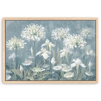 Spring Blossoms II Blue Framed Canvas Print
