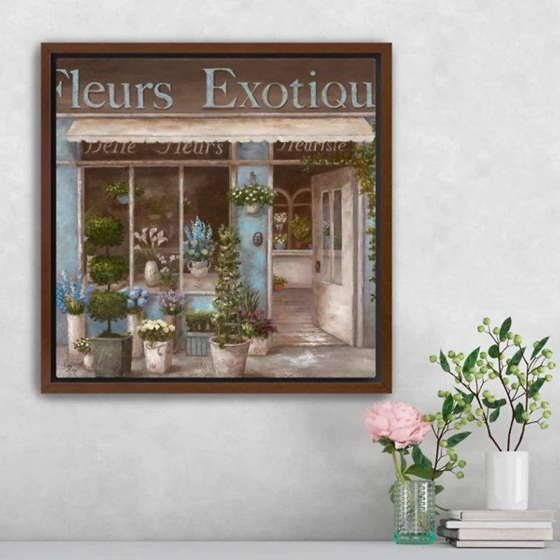 Fleurs Exotique Framed Canvas Art Print
