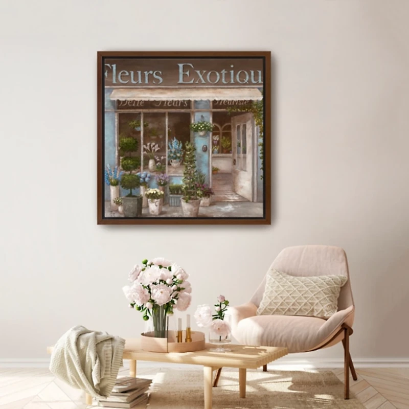 Fleurs Exotique Framed Canvas Art Print, 30x30