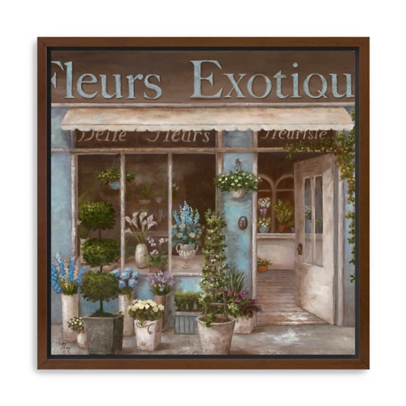 Fleurs Exotique Framed Canvas Art Print, 30x30