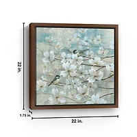 Chickadees and Dogwood Framed Canvas Print