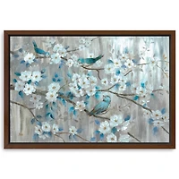 Teal Birds Framed Canvas Art Print, 38x26