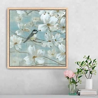 Chickadee Dogwood Detail I Framed Canvas
