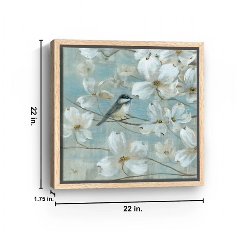 Chickadee Dogwood Detail I Framed Canvas