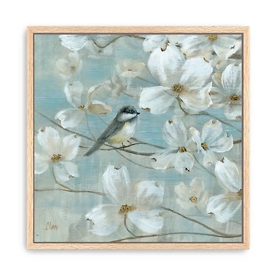 Chickadee Dogwood Detail I Framed Canvas