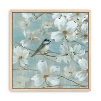 Chickadee Dogwood Detail I Framed Canvas