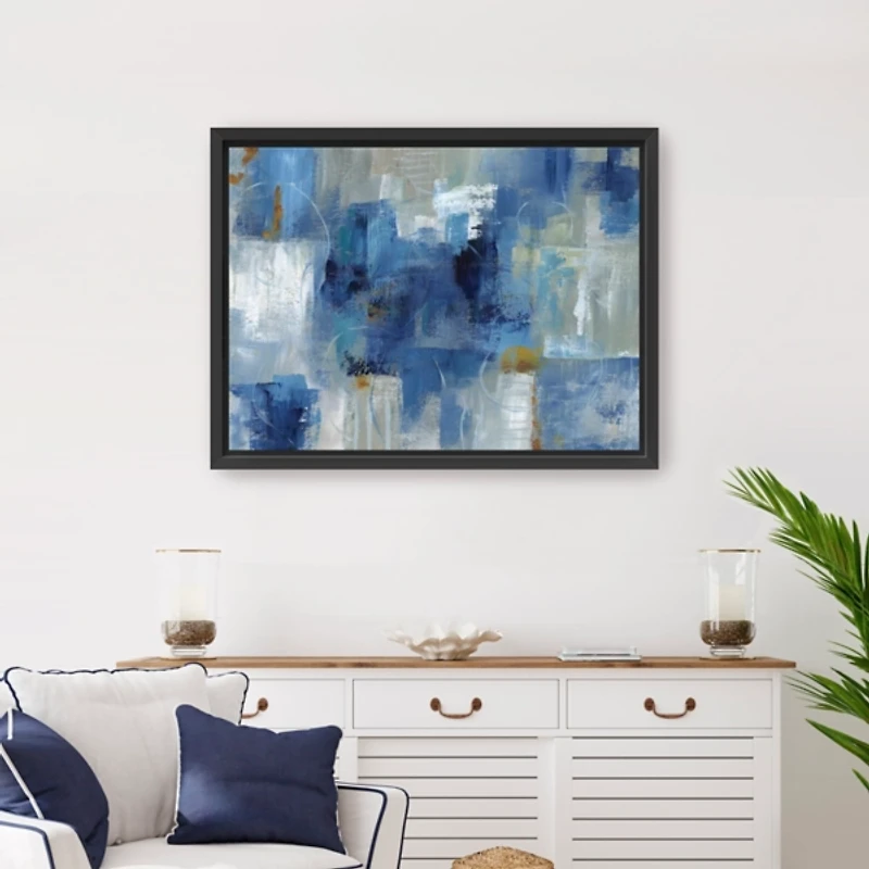 Blue Morning Framed Canvas Art Print