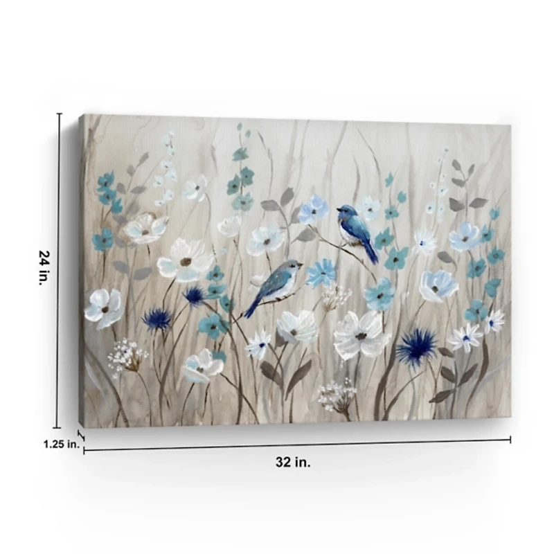 Bluebirds in Spring Canvas Art Print