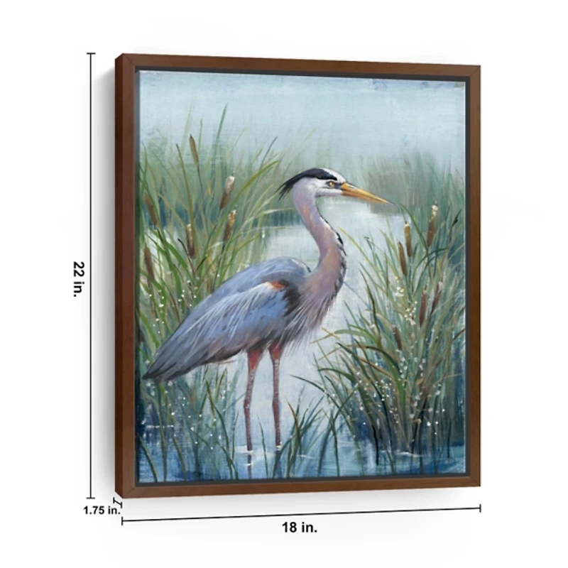 Marsh Heron I Framed Canvas Art Print