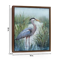 Marsh Heron I Framed Canvas Art Print