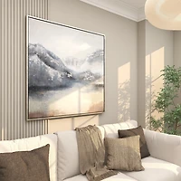 Misty Mountain Range Framed Canvas Art Print
